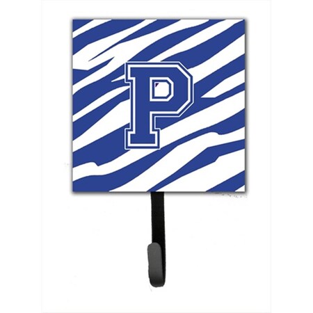 Carolines Treasures Letter P Initial Tiger Stripe Blue And White Leash Holder Or Key Hook CJ1034-PSH4
